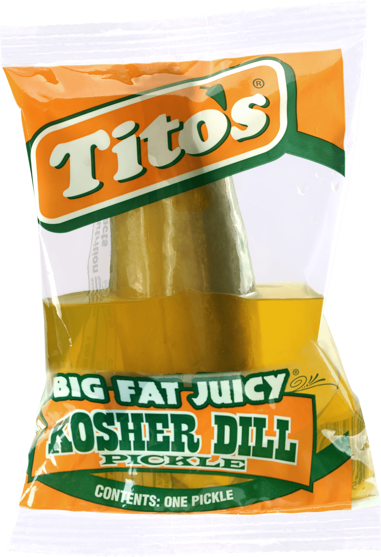 Titos Kosher Dill Pickle Package PNG Image