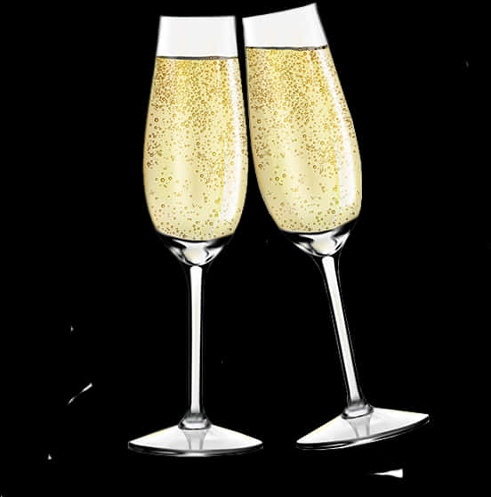 Toasting Champagne Flutes PNG Image