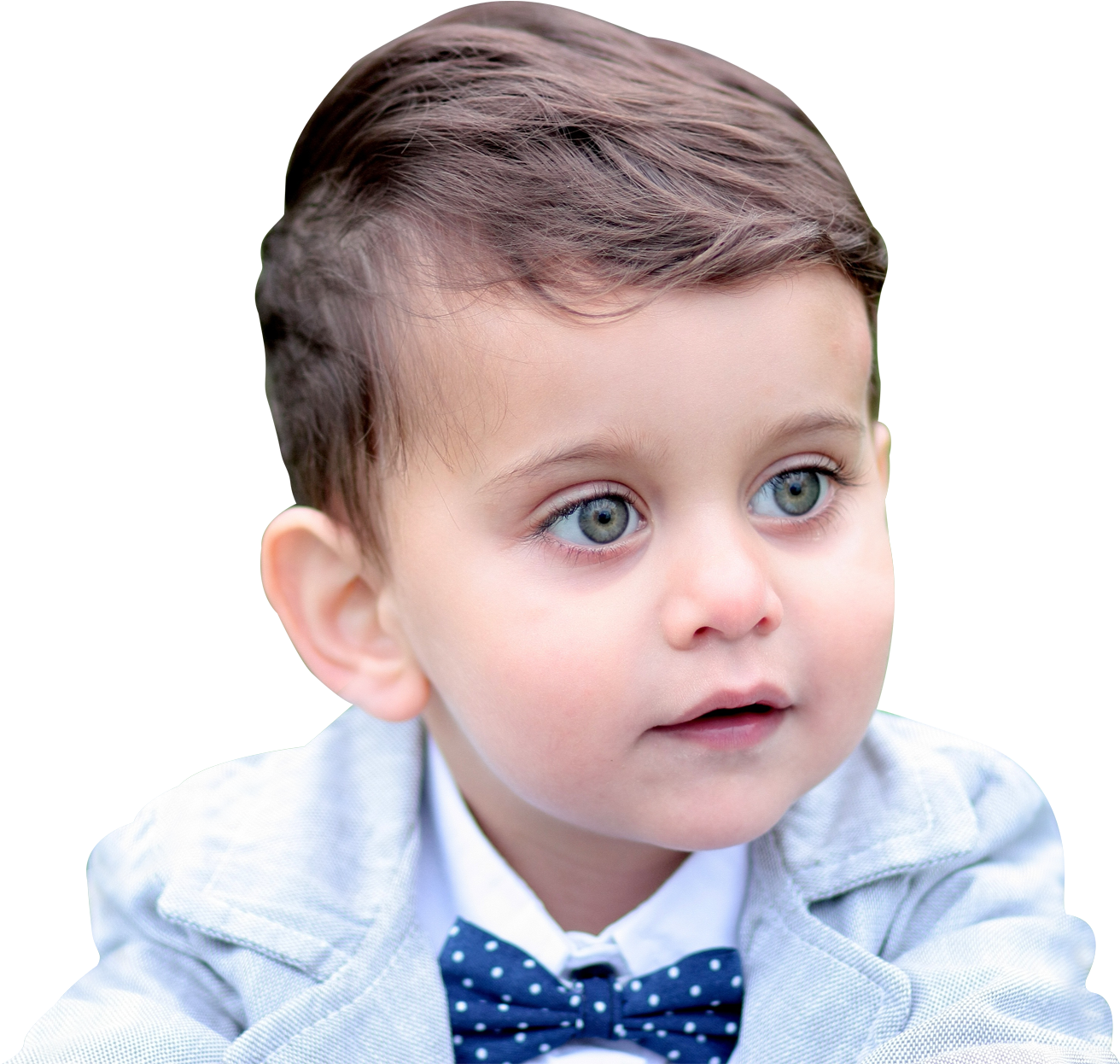 Toddler Boy Blue Eyes Bowtie PNG Image