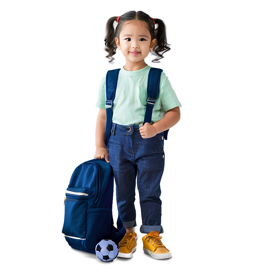 Toddler With Bookbag Png Aoc PNG Image