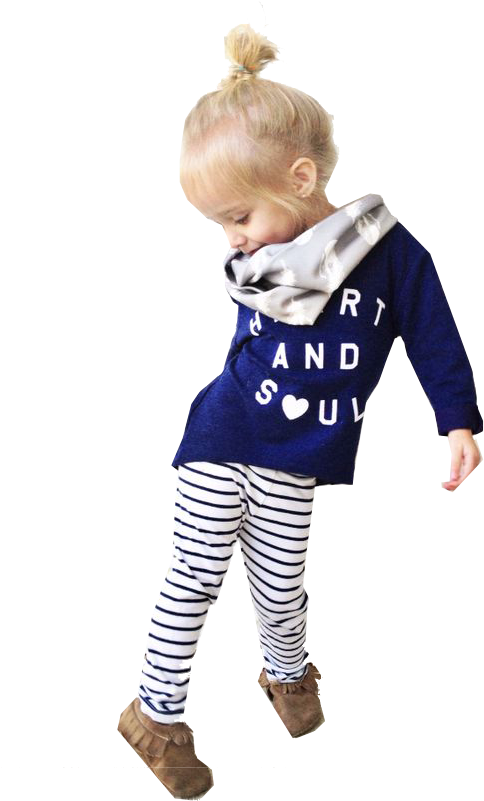 Toddlerin Striped Pantsand Blue Sweater PNG Image