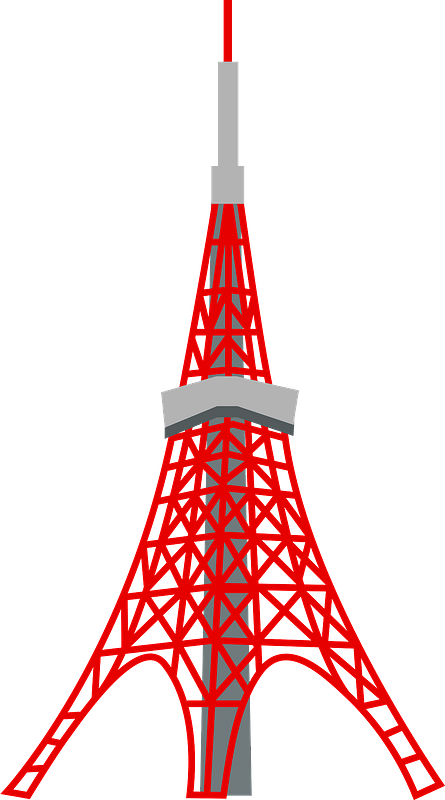 Tokyo Tower Iconic Structure PNG Image