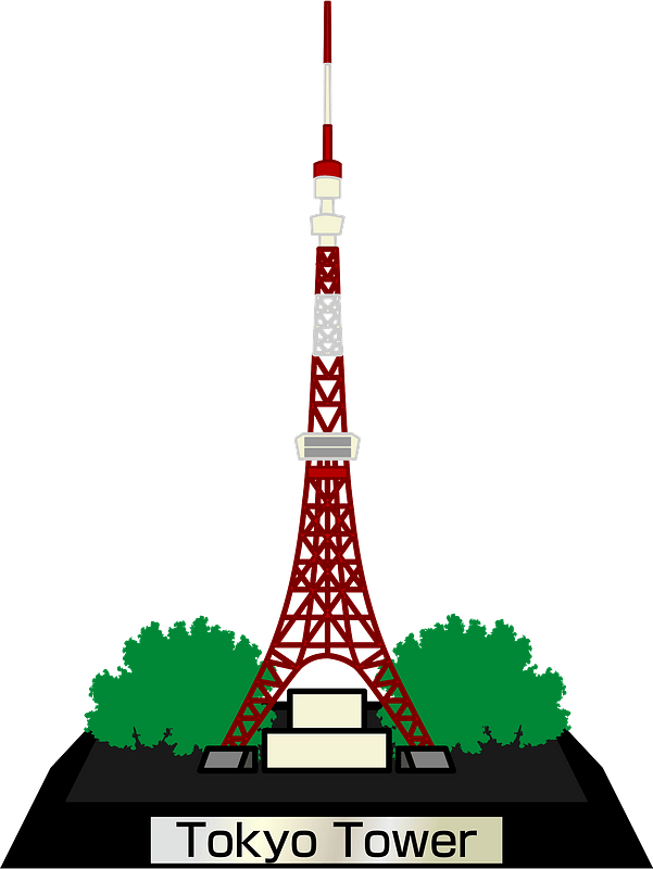 Tokyo Tower Illustration PNG Image