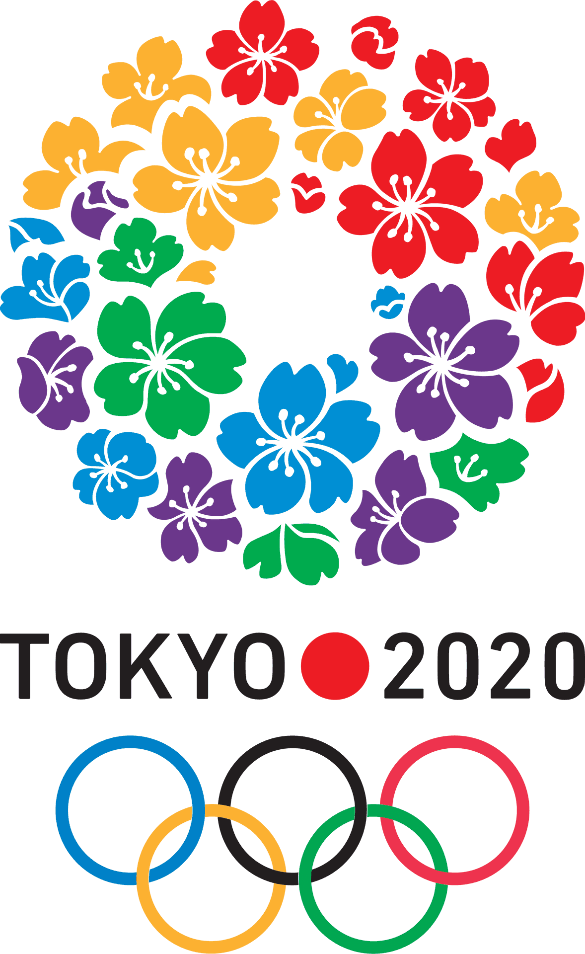 Tokyo2020 Olympics Logowith Floral Design PNG Image