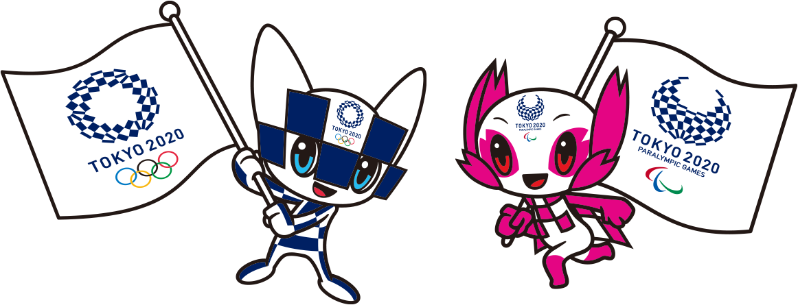 Tokyo2020 Olympics Mascotswith Flags PNG Image