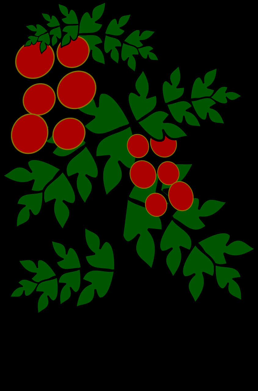 Tomato Branches Vector Art PNG Image