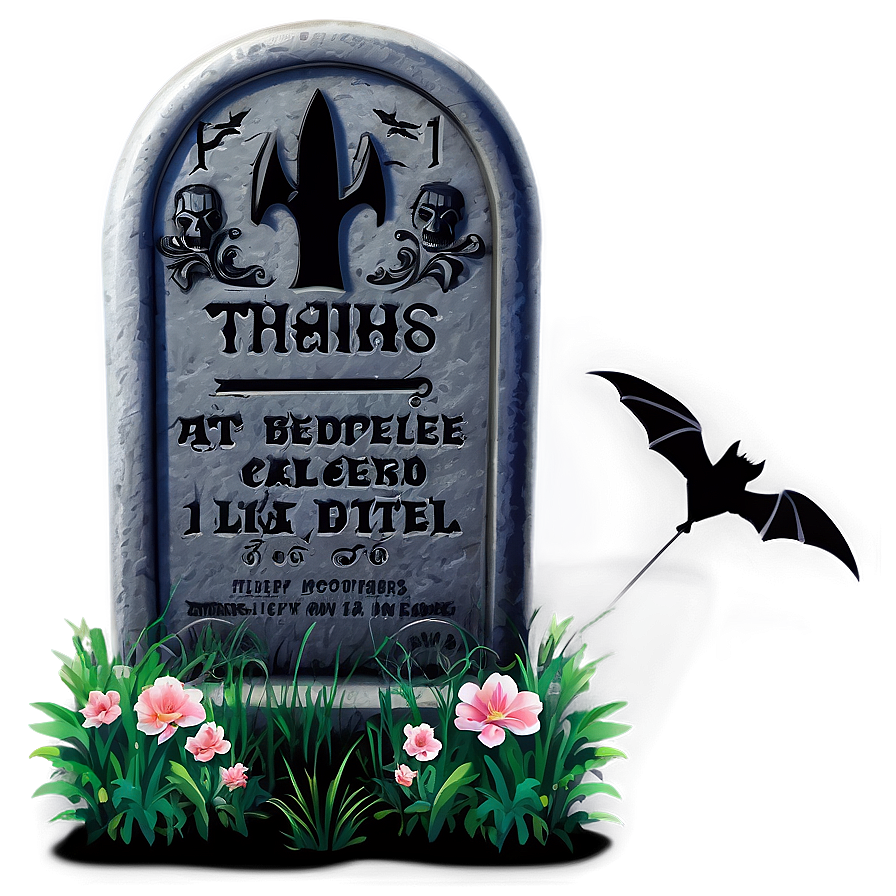 Tombstone With Bat Png 5 PNG Image