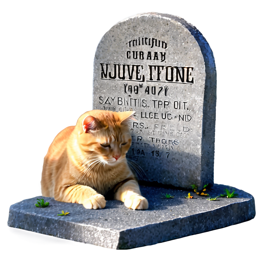 Tombstone With Cat Png Rwl PNG Image