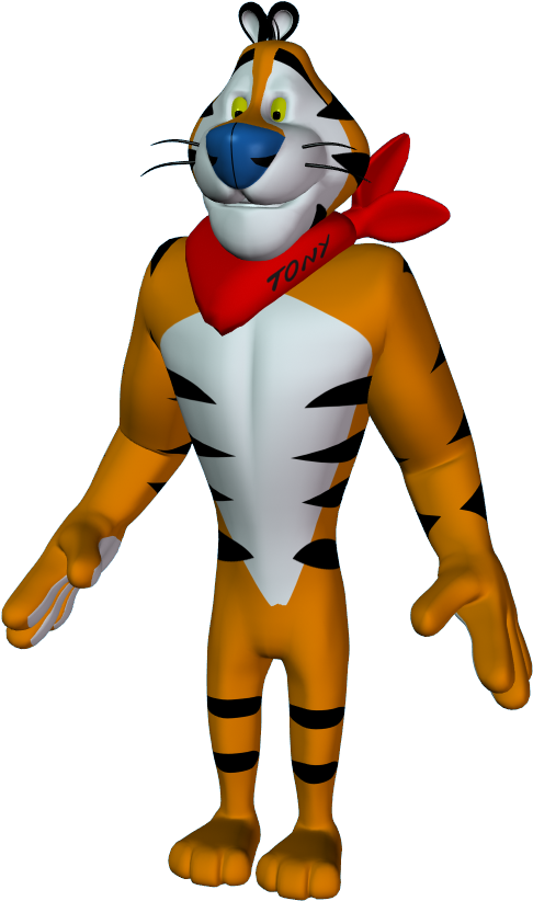 Tony The Tiger3 D Model PNG Image