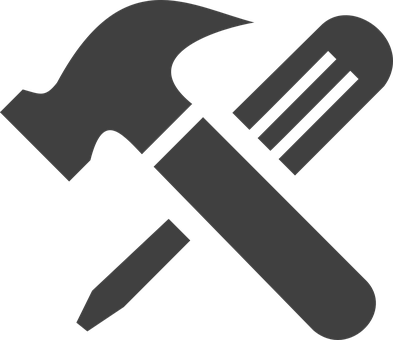 Tools Icon Hammer Screwdriver Silhouette PNG Image