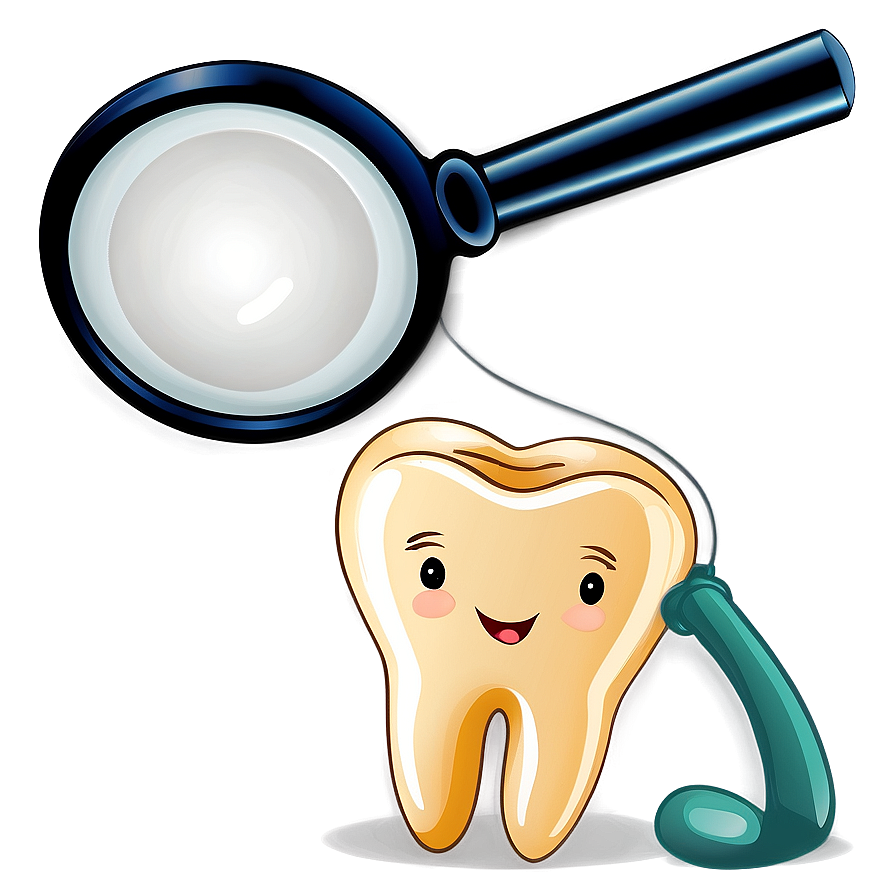 Tooth With Magnifying Glass Clipart Png Ssu PNG Image