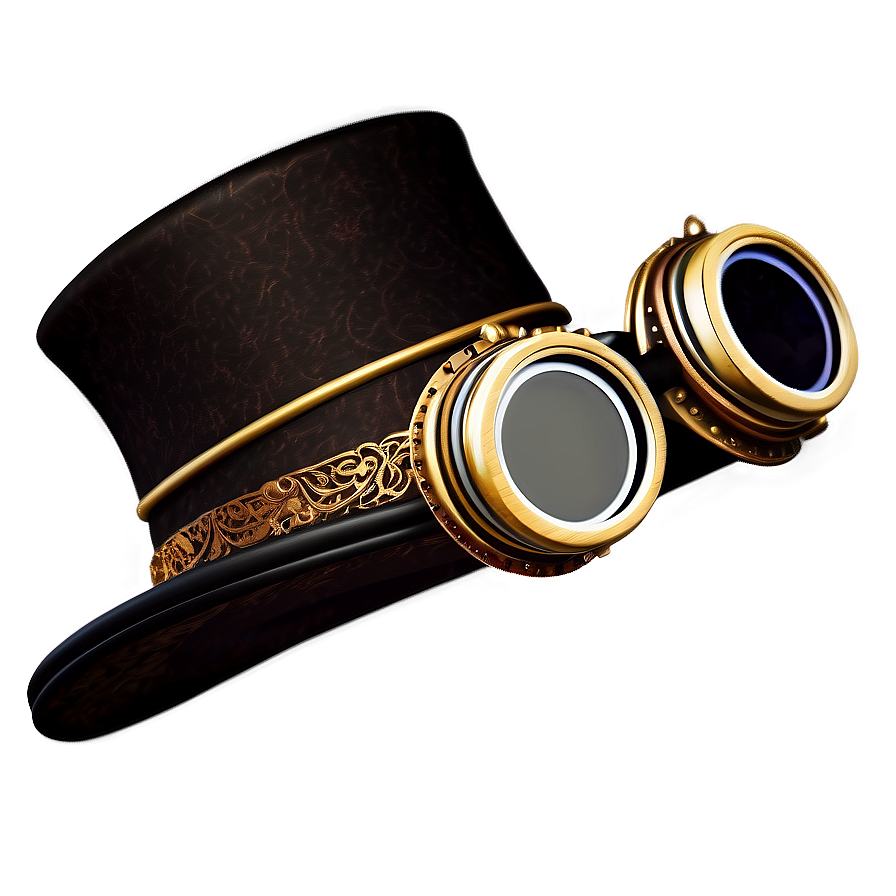 Top Hat With Goggles Png (for Steampunk Themes) Cpg PNG Image