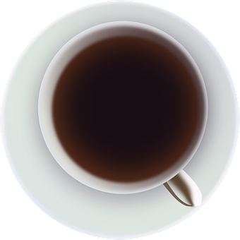 Top View Coffee Cupon Saucer PNG Image