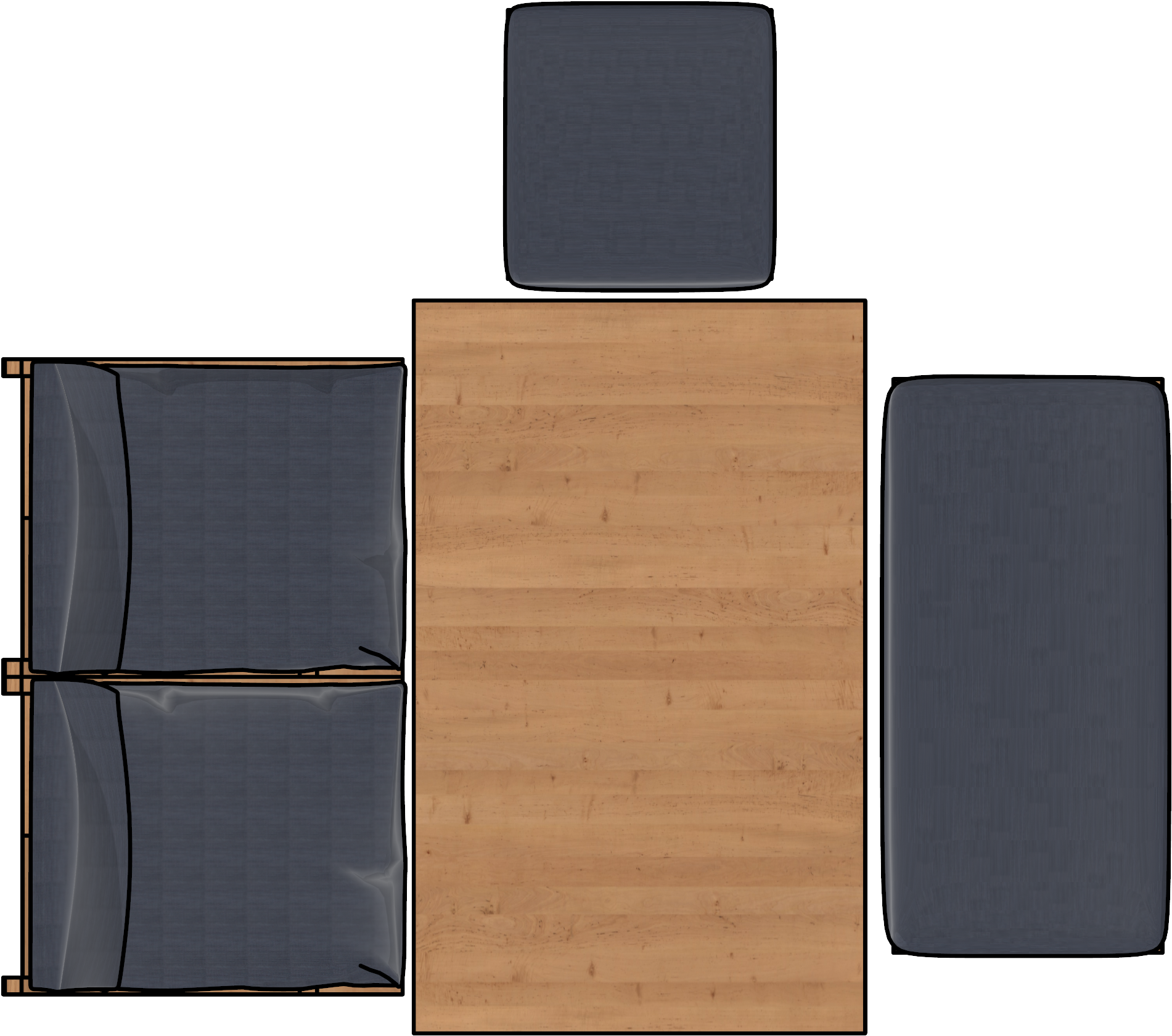 Top View Wooden Dining Tablewith Chairs PNG Image