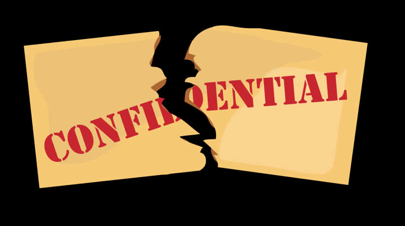 Torn Confidential Document PNG Image