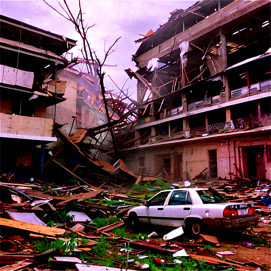 Tornado Hit Building Png 06212024 PNG Image