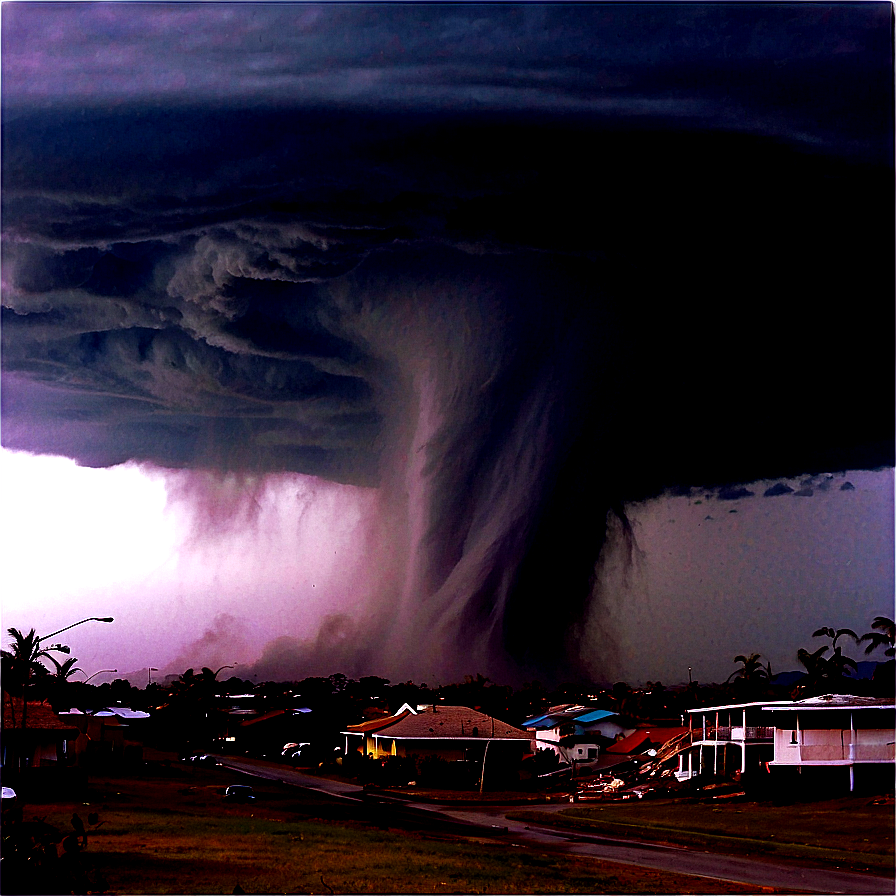 Tornado Hit City Png Hrt PNG Image