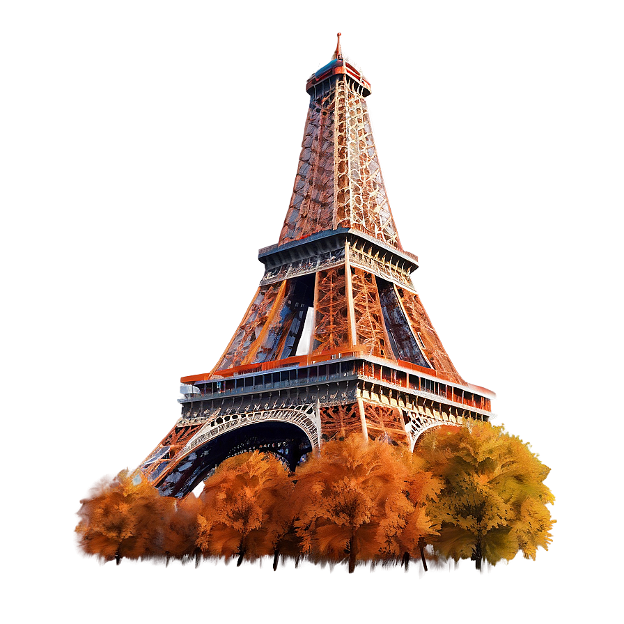 Torre Eiffel In Autumn Colors Png Fbc45 PNG Image