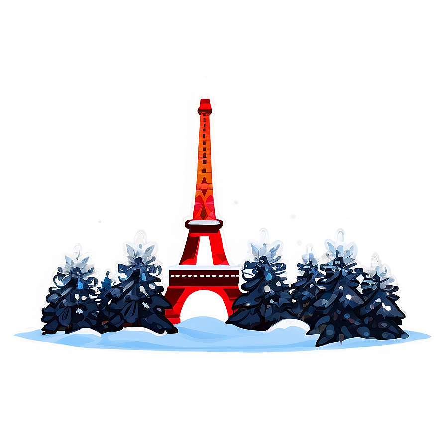 Torre Eiffel In Winter Wonderland Png Ovv PNG Image