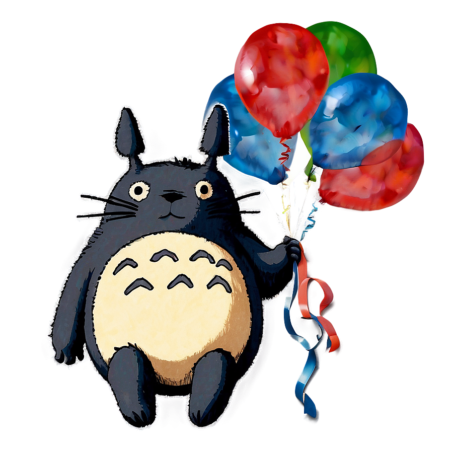 Totoro With Balloons Png Ojh PNG Image