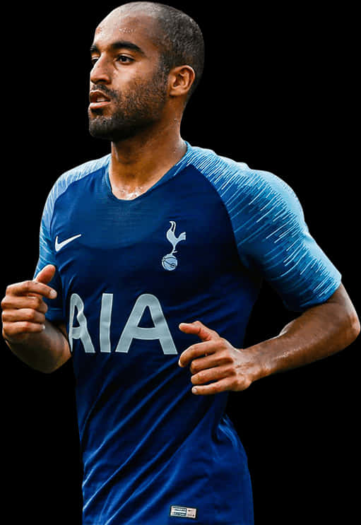 Tottenham Playerin Blue Jersey PNG Image