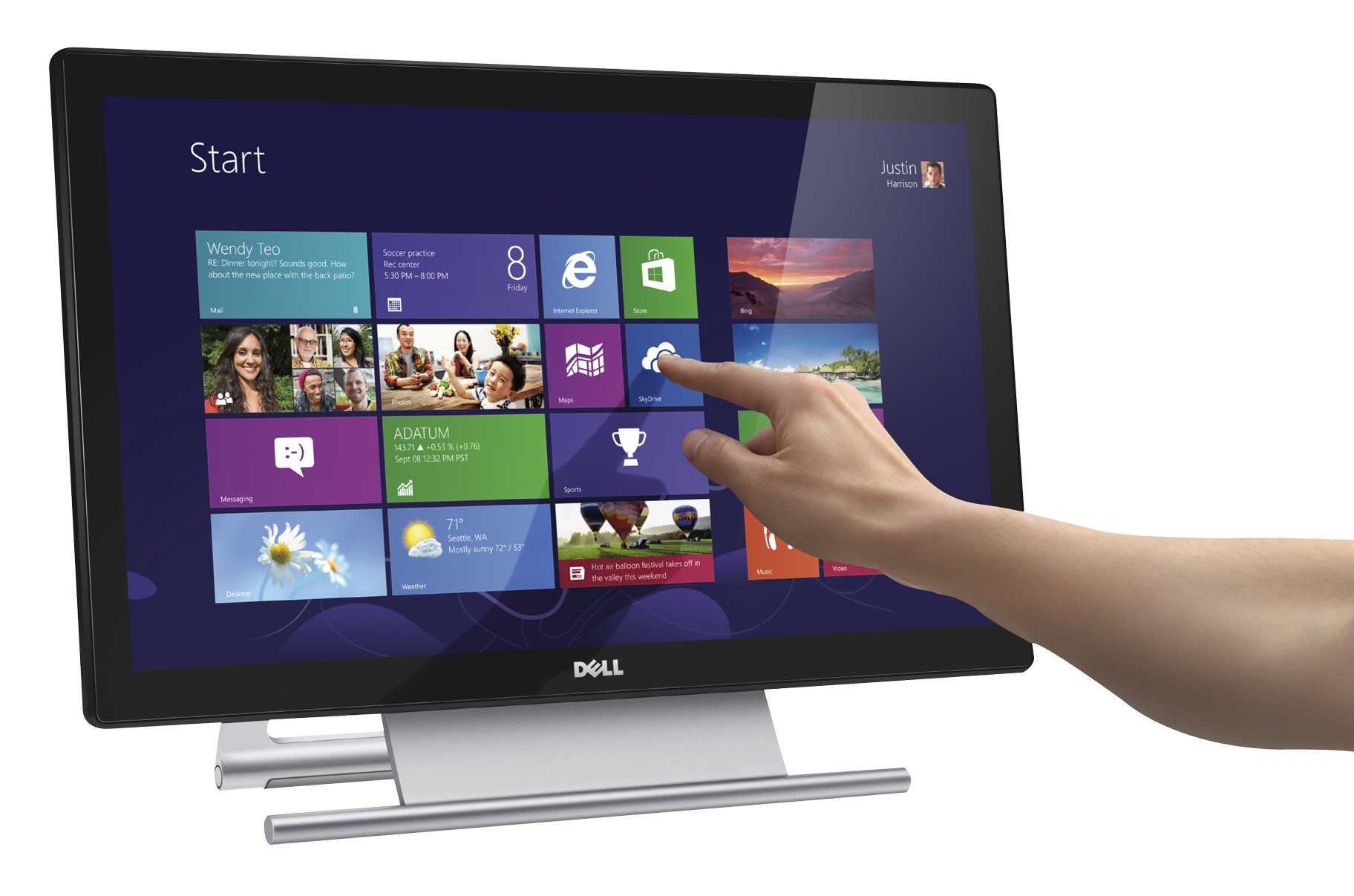 Touchscreen Interaction Dell Monitor PNG Image