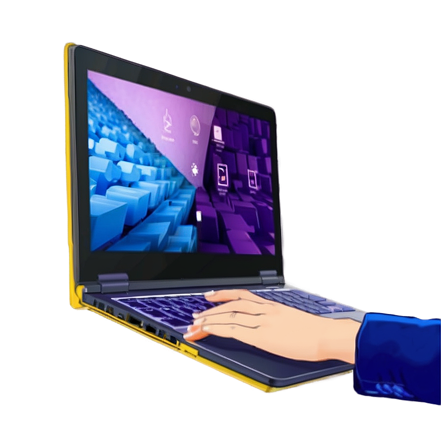 Touchscreen Laptop Diagram Png 05032024 PNG Image