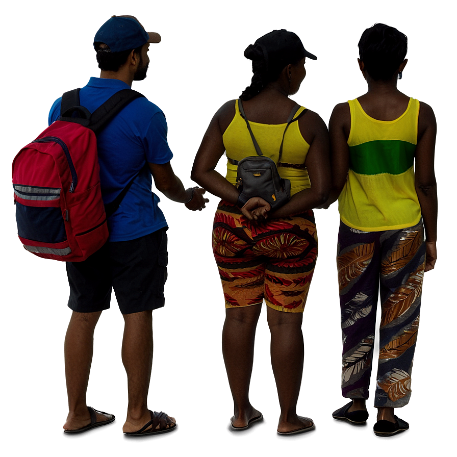 Tourists Standing Together Png Onu PNG Image