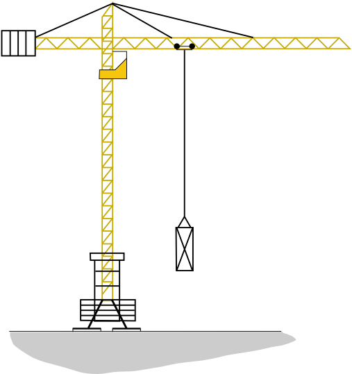 Tower Crane Construction Silhouette PNG Image