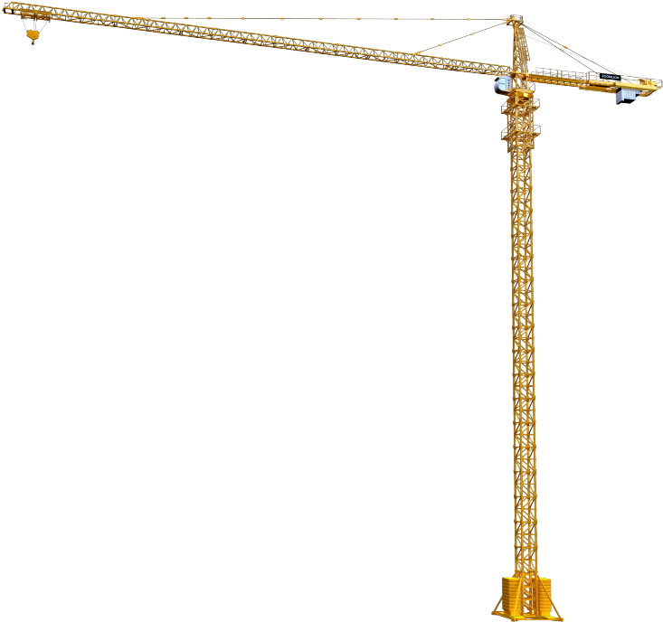 Tower Crane Isolatedon Blue Background PNG Image