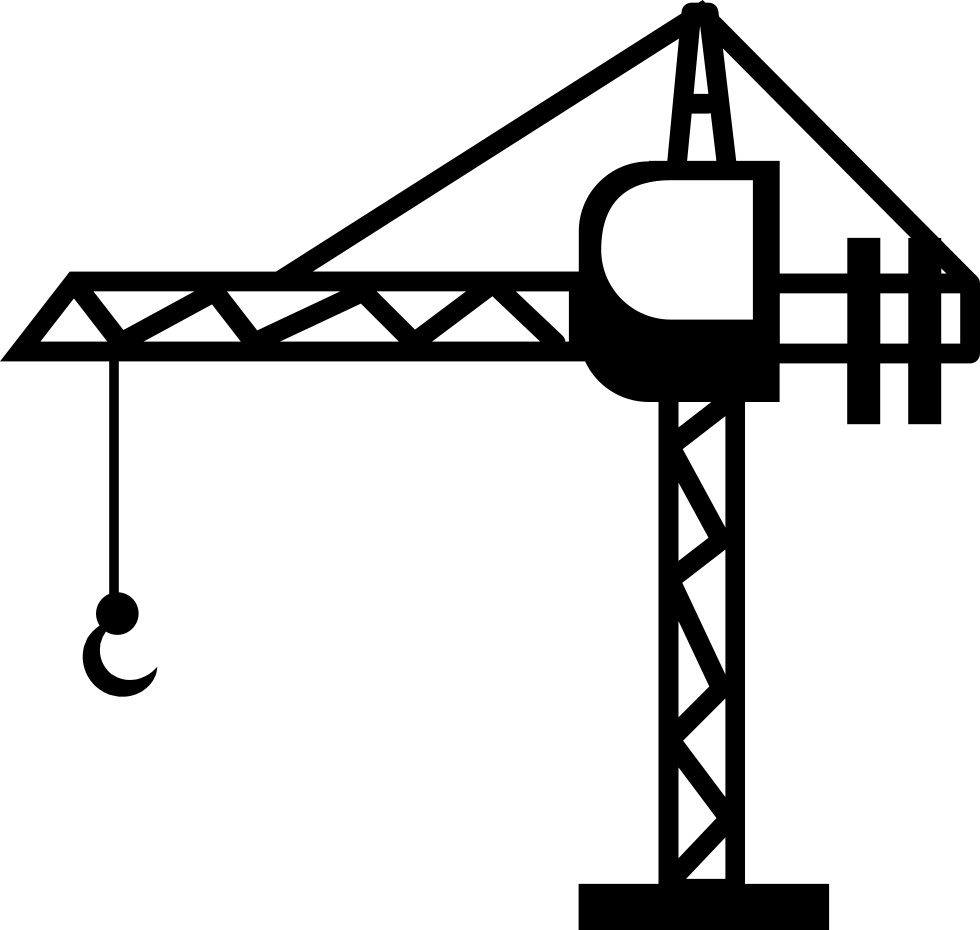 Tower Crane Silhouette PNG Image