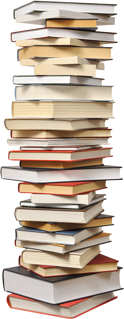 Towering Stackof Books PNG Image