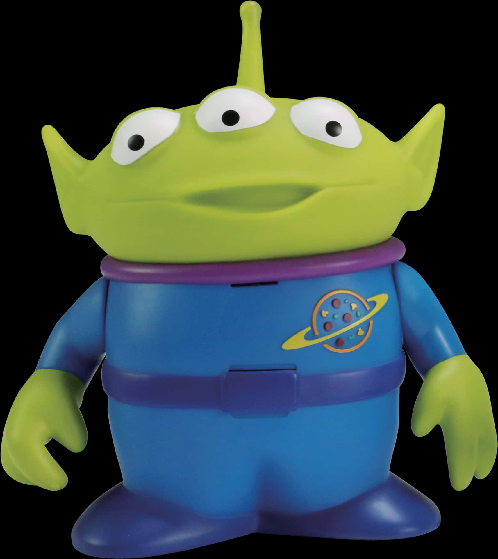 Toy Alien Figure Black Background PNG Image