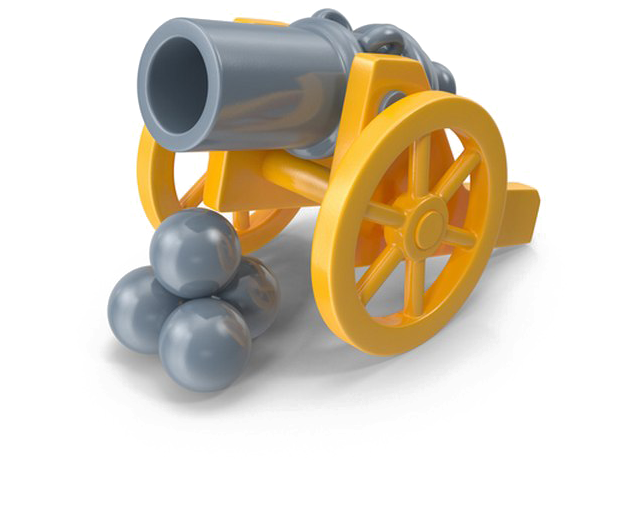 Toy Cannon With Cannonballs PNG Image