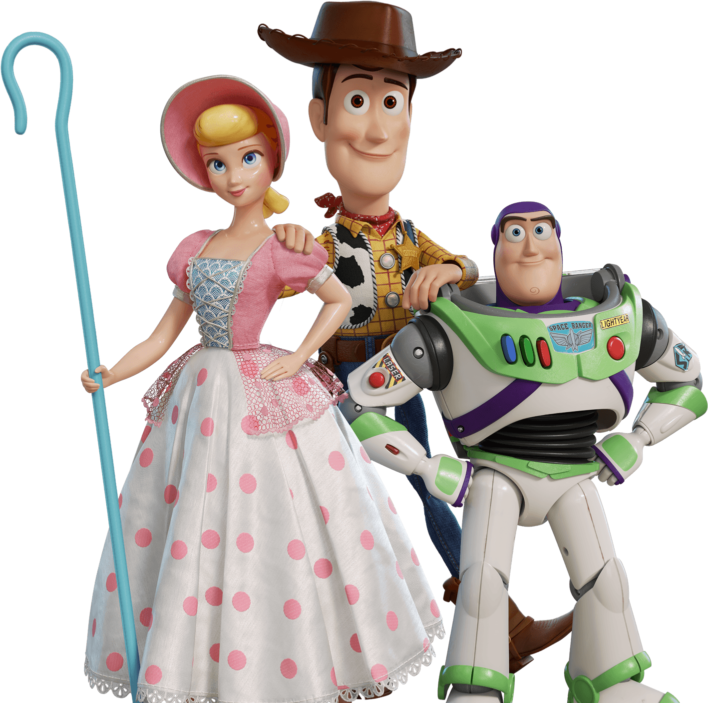 Toy Story Characters Woody Buzz Lightyear Bo Peep PNG Image