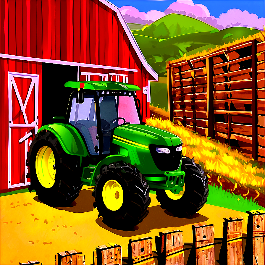 Tractor In Barn Png Fcw25 PNG Image