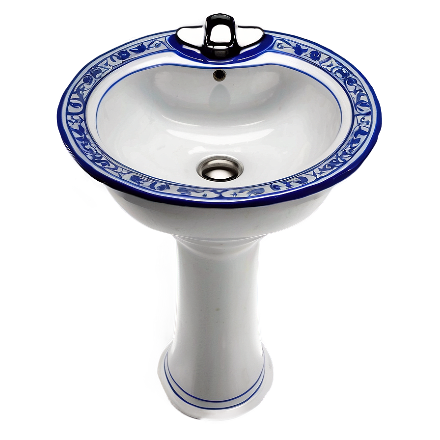 Traditional Blue And White Sink Png 64 PNG Image