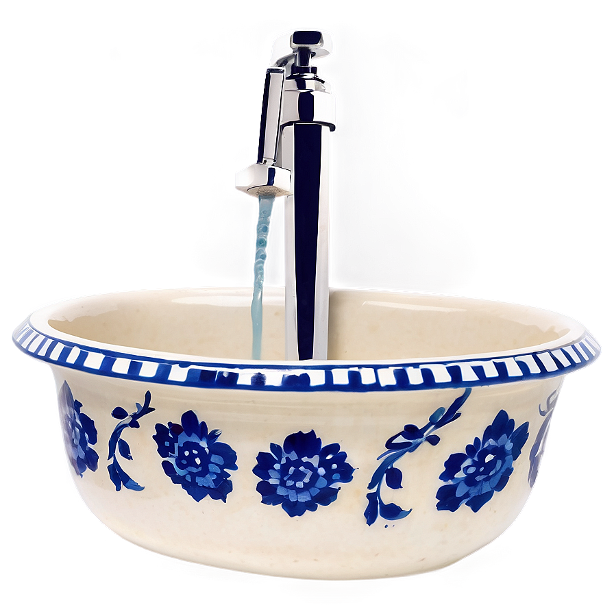 Traditional Blue And White Sink Png Bcd95 PNG Image