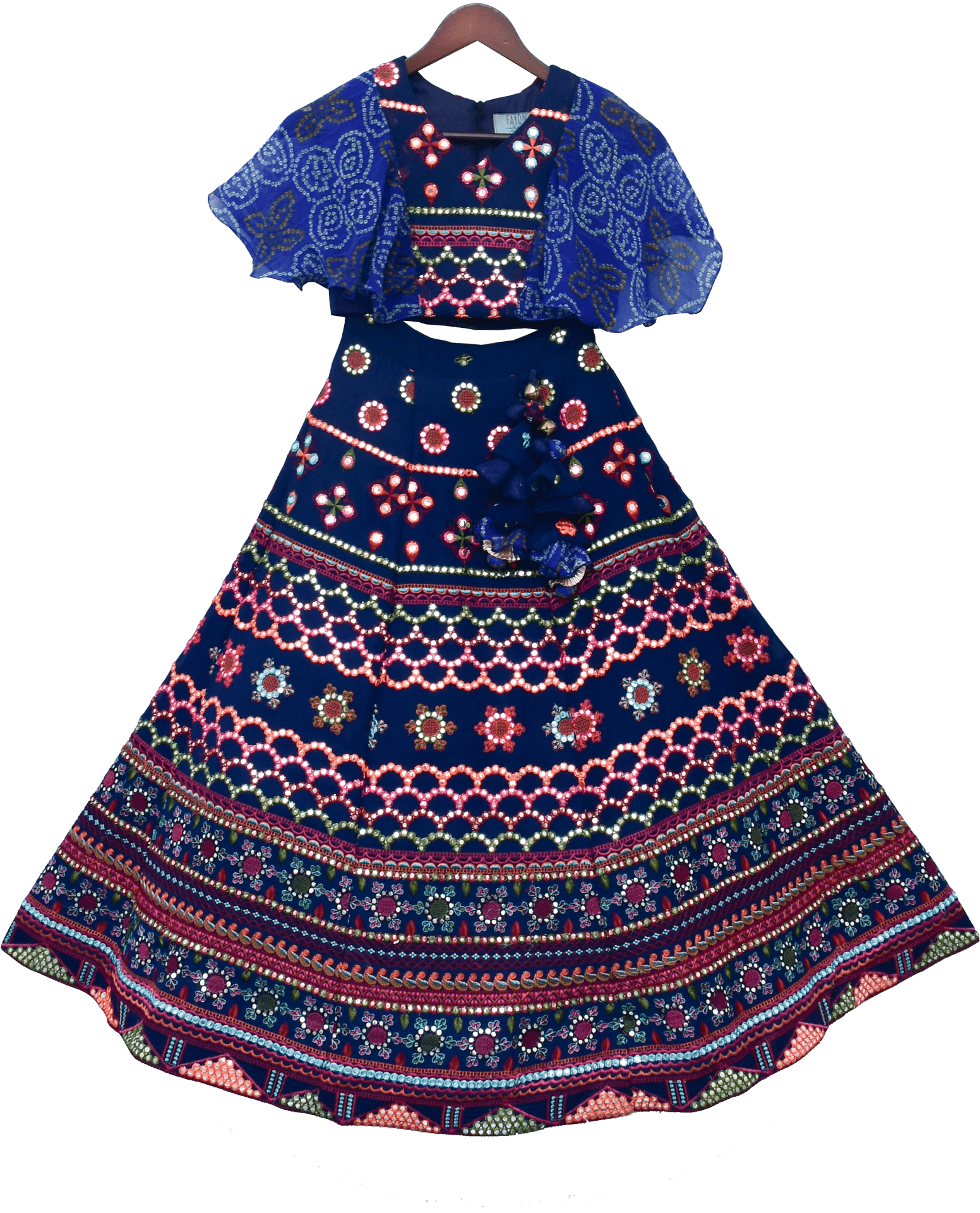 Traditional Blue Lehenga Choli Design PNG Image