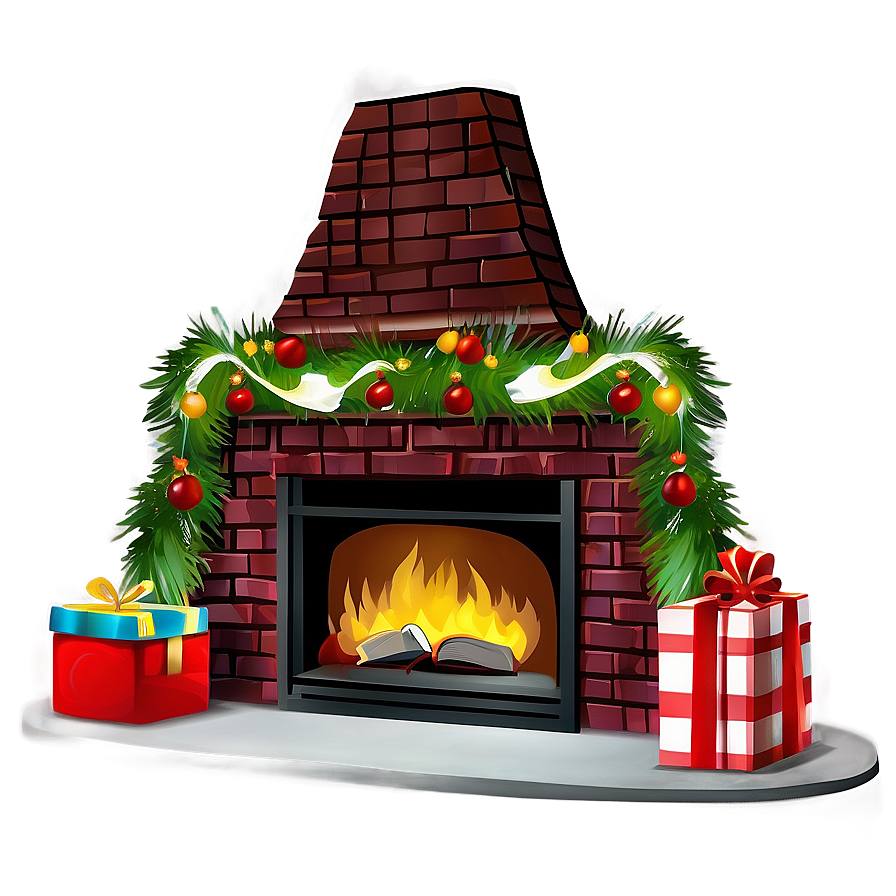 Traditional Christmas Fireplace Setup Png 06262024 PNG Image