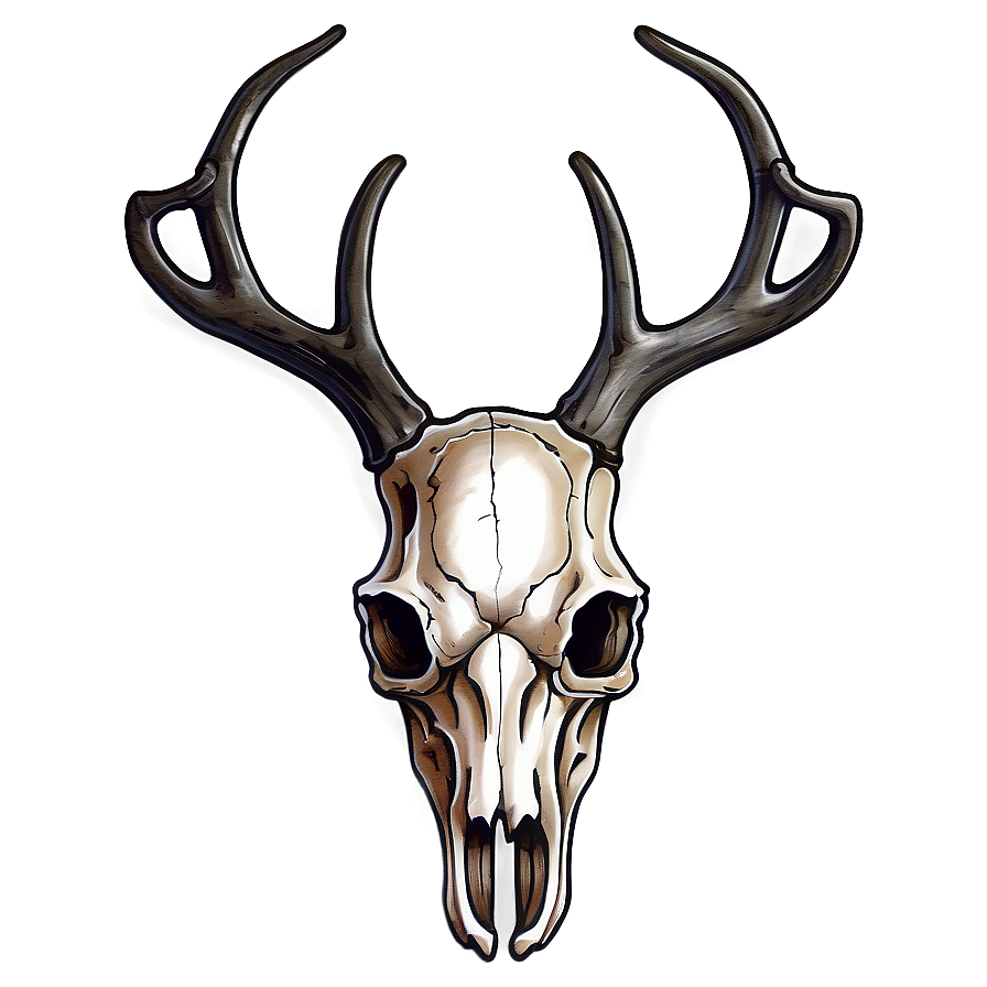 Traditional Deer Skull Tattoo Png Fbn70 PNG Image