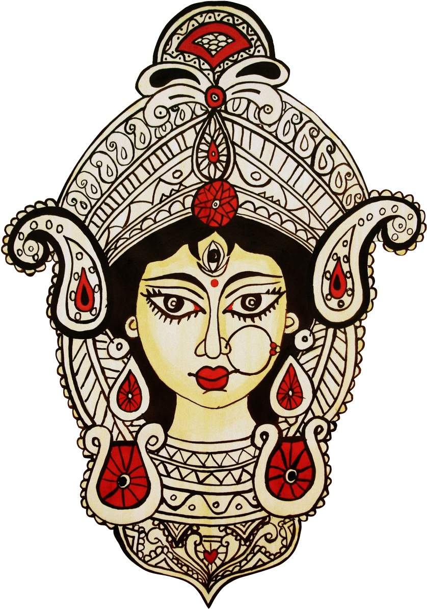 Traditional Durga Artwork PNG Image