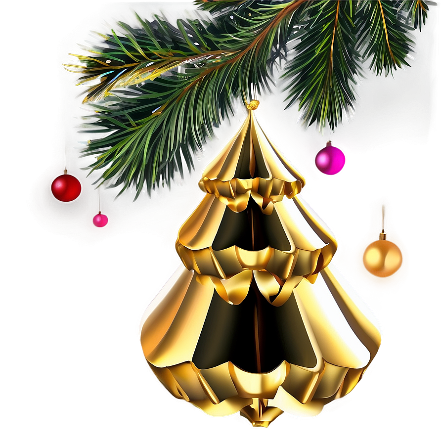 Traditional Gold Christmas Tree Styles Png Qom19 PNG Image