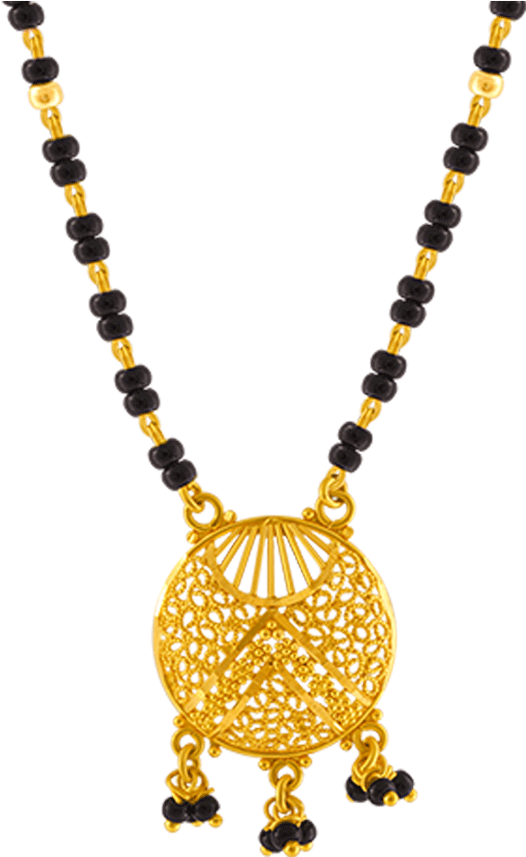 Traditional Gold Mangalsutra Design PNG Image