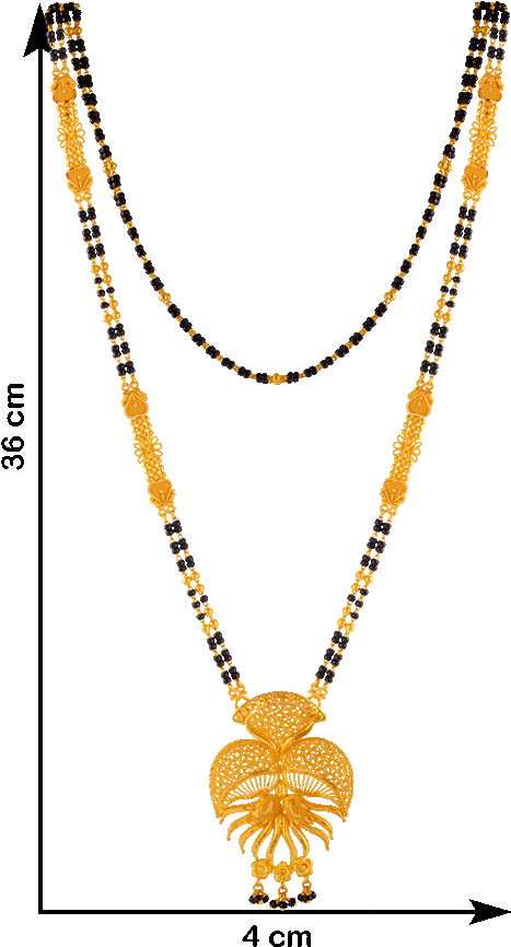 Traditional Gold Mangalsutra Design PNG Image