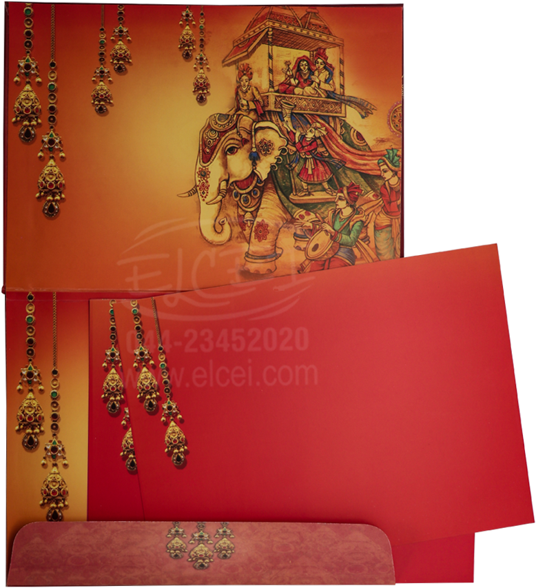 Traditional Hindu Wedding Invitation Card PNG Image