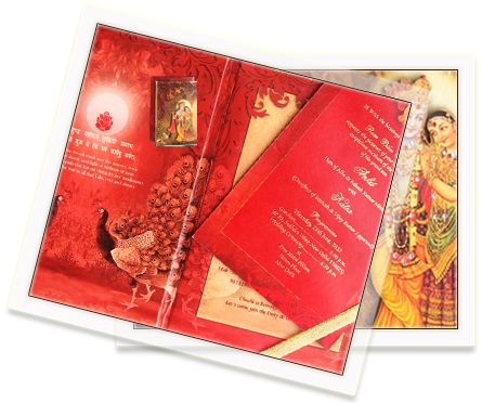 Traditional Hindu Wedding Invitation Card PNG Image