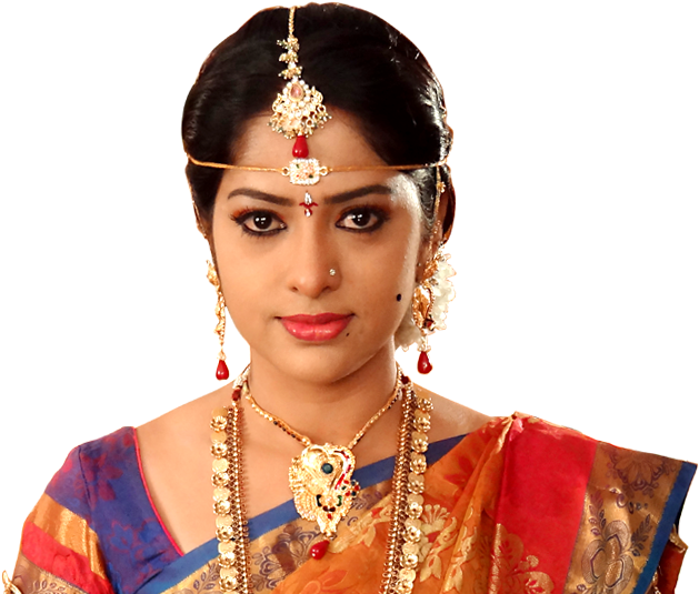 Traditional Indian Actress Portrait PNG Image