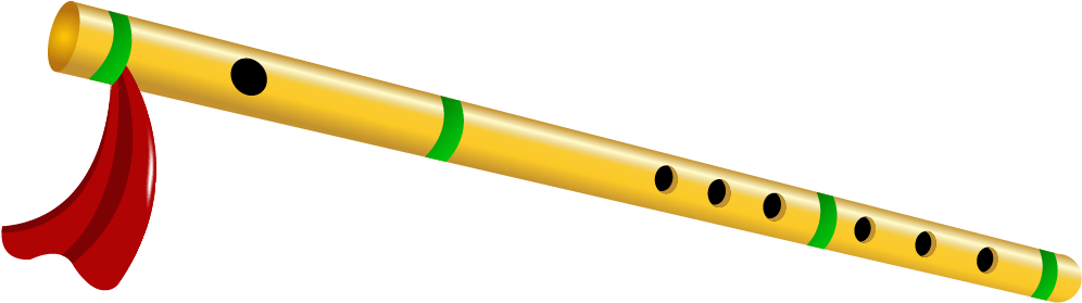 Traditional Indian Bansuri Flute PNG Image