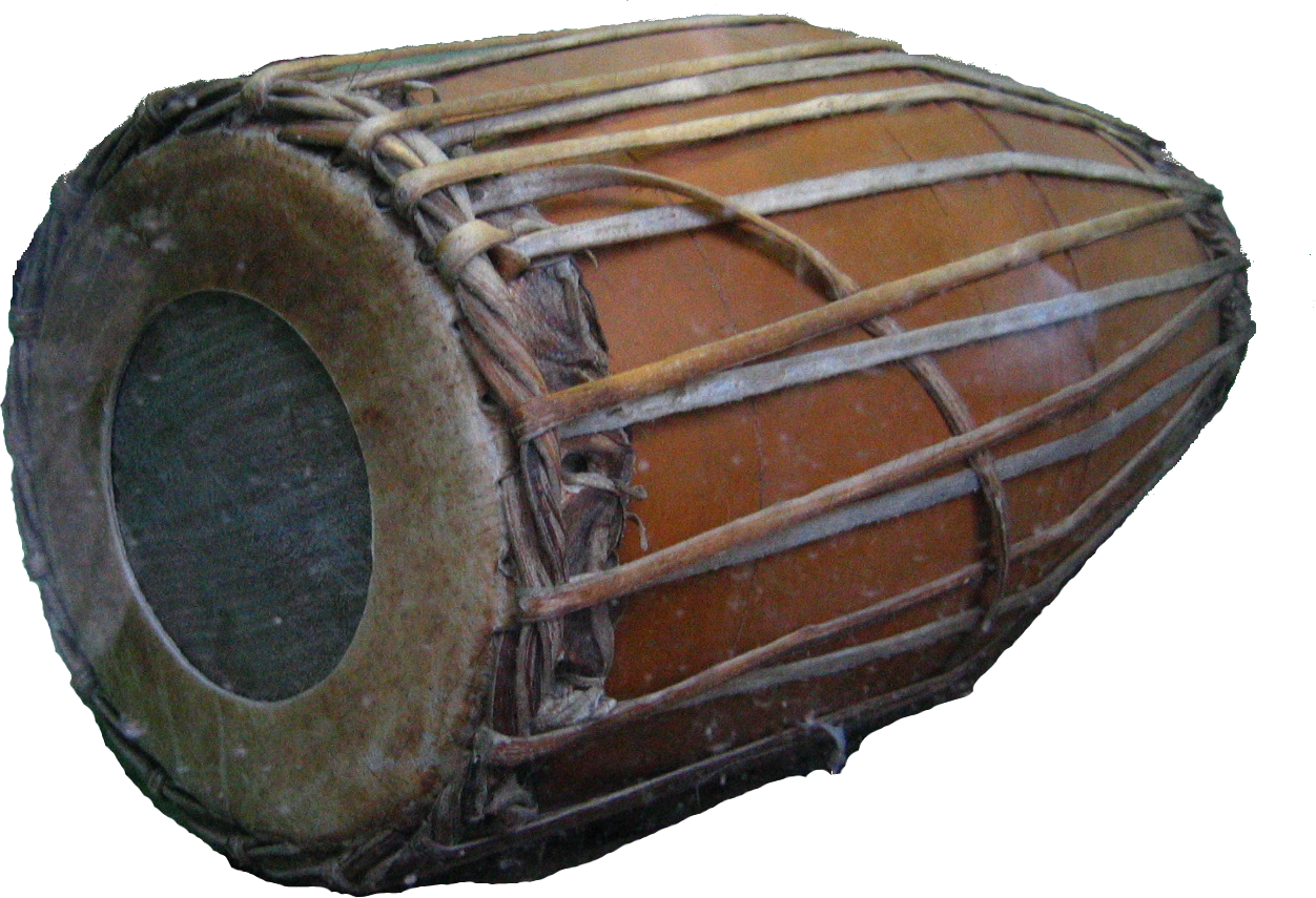 Traditional Indian Dhol Drum PNG Image